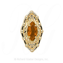 GS389 CIT - 14 Karat Gold Citrine Slide 